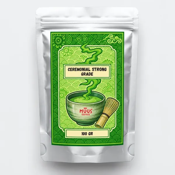 MuusPro Ceremonial Strong Grade matcha 100 gr poşet ambalajı