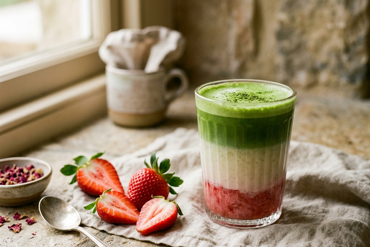Matcha Pink Latte Tarifi (Çilekli)